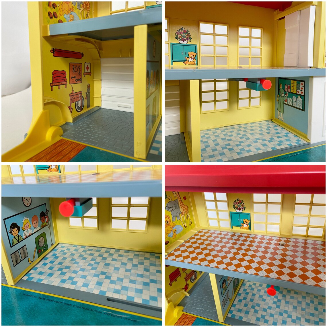 Vintage Fisher Price Hospital Set Complete Play Family 931 Etsy