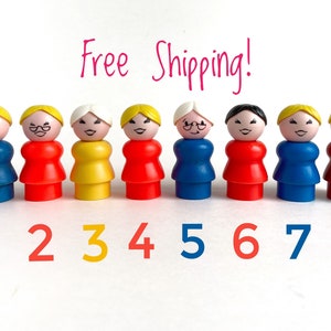 Vintage Fisher Price Little People Women,  Fisher Price Lady, Mom, Grandma, Farmer, Schoolteacher, Fplp, Little People Lady Mom