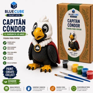 Captain Condor Paint Kit | 3D Printed DIY Craft | Paint Your Own Andean Eagle (BlueCube)