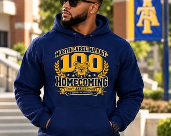 NC A&T 100th Homecoming Hoodie | Aggie Pride Sweatshirt | Navy or White | HBCU Alumni Gift