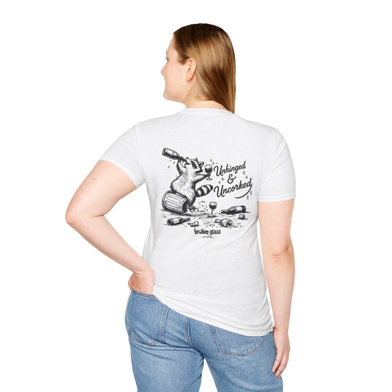 Unhinged & Uncorked T-Shirt | Clinking Wine Glasses Graphic Tee image 4