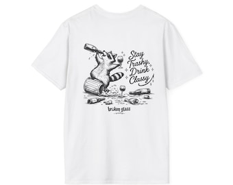 Stay Trashy, Drink Classy T-Shirt | Clinking Wine Glasses Graphic Tee