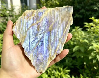 300g+ Natural Moonstone Section, Raw Stone Moon Stone, High quality Crystal, Crystal Carved, Home Decoration, Crystal Gifts 1PC