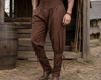 Men's Viking Medieval Trousers, Norse Renaissance Pants, LARP Costume, Pirate Outfit