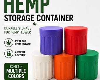 3D Printed Hemp Storage Container | Pocket Size Herb Jar, Airtight Travel Stash