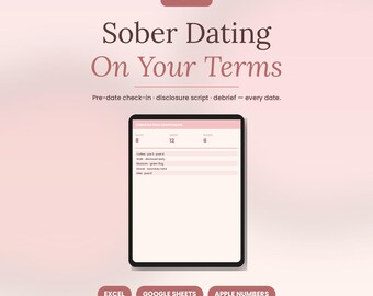 Sober Dating Begleiter Tabelle | Grenzen Auslöser Offenlegung Nachsorge | 5 Ästhetische Themen | Sofortiger digitaler Download