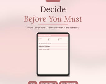 Persönliches Arbeitsblatt | Wünsche POLST Gesundheit Proxy Gespräch | 5 Ästhetische Themen | Sofortiger digitaler Download