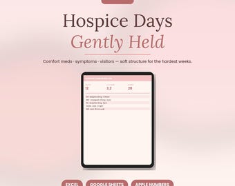 Hospice Caregiver Daily Log Tabelle | Comfort Meds Familie Besuche Anzeichen von Beschwerden | 5 Ästhetische Themen | Sofortiger digitaler Download