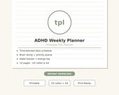 ADHD Weekly Planner for Women | Fillable PDF with Dopamine Menu | Printable Instant Download