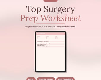 Top OP-Vorbereitungsarbeitsblatt | Chirurg berät Versicherung Erholungsplan Briefe | 5 Ästhetische Themen | Sofortiger digitaler Download