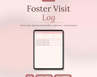 Foster Supervised Visit Log Tabelle | Familienbesuche Verhalten Vorher Nachher | 5 Ästhetische Themen | Sofortiger digitaler Download