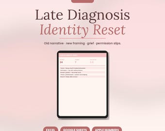 Late Diagnosis Identitäts-Reset-Arbeitsblatt | Autismus ADHD AuDHD Post Dx Rerahmen | 5 Ästhetische Themen | Sofortiger digitaler Download