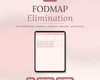 FODPLAN Elimination Tracker Tabelle | Niedrige FODAP-PHASE SYMPTOME ZUR FOLGE | 5 Ästhetische Themen | Sofortiger digitaler Download