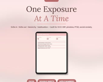 Planilha de Registro de Terapia de Exposição | Hierarquia de TOC, ERP, Fobia de Espuma e Ansiedade | Pacote com 5 Adesivos Temáticos em PDF com Hiperlinks | Download Digital Imediato