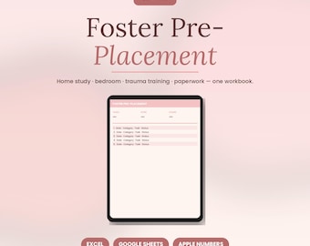 Pflegen Pre-Platzierung Prep-Arbeitsblatt | Home Studie Schlafzimmer Trauma Training | 5 Ästhetische Themen | Sofortiger digitaler Download