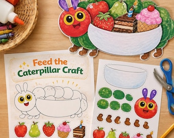 Feed the Caterpillar Craft | Preschool Fine Motor Food Activity (Digital Download)