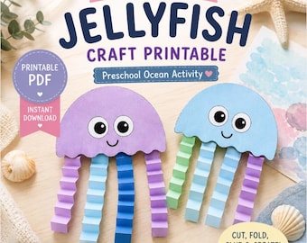 Ocean Jellyfish Craft Printable | Preschool Cut and Paste Activity