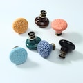 Artistic Floral Door Knob 1.34" – Vintage Style Drawer Pull for Cabinets, Wardrobes, and Furniture Décor
