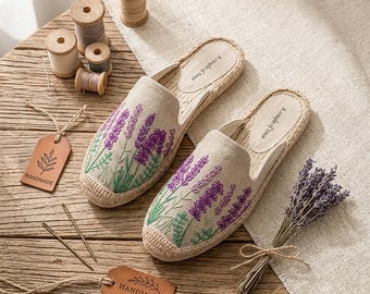 Handmade Vintage Floral Straw Flats –Breathable, Sweat-Absorbing And Odor-Contro