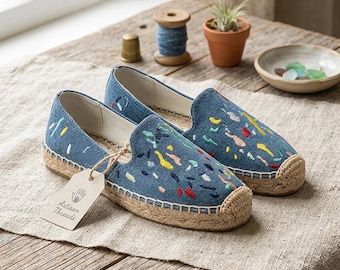 Espadrillas sportive basse vintage ricamate a mano – Traspiranti, assorbono il sudore e controllano gli odori.