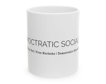 Democratic Socialism Mug | Text Logo Ceramic Mug