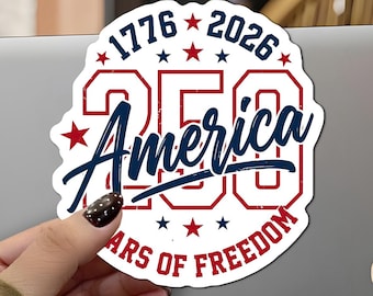 アメリカステッカーマグネット、アメリカ建国250周年記念デカール、1776年から2026年の自由、愛国的な独立記念日ギフト