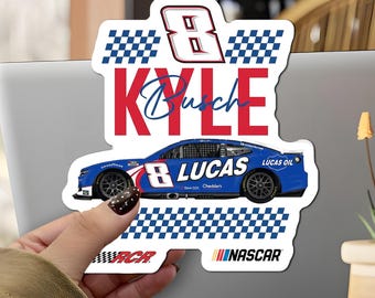 カイル・ブッシュ 8 ステッカー、ルーカスオイルレーシングマグネット、RCRモータースポーツデカール、カーファンギフト