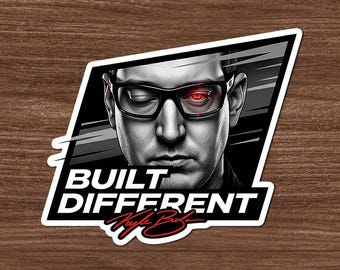 カイル・ブッシュ「Built Different」ステッカーマグネット、NASCARレーシングデカール、ワイルドなドライバーへのトリビュート、レースファン向けラップトップステッカーギフト