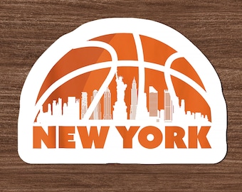 ニューヨークバスケットボールステッカーマグネット、NYCスカイラインバスケットボールデカール、バスケットボールスポーツファンへのギフト