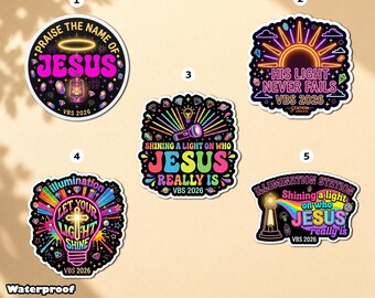 Shining A Light On Who Jesus Really Is Sticker Magnet, VBS 2026 Illumination Station Faith Decal