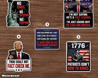 反トランプ抗議ステッカーマグネット、ノーキングスデカール、政治風刺抵抗ステッカー、民主主義ギフト