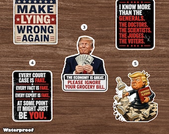 反トランプステッカーマグネット、反MAGA抗議デカール、政治風刺抵抗ステッカー、民主主義に王はいないギフト