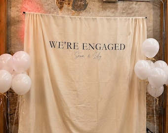 Large Ivory Custom Fabric Sign / Backdrop