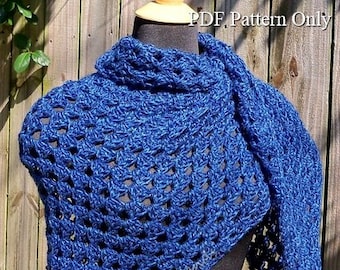 Just Like Grandma Used to Make - Traditional Granny Triangle Shawl PDF Pattern, Digital Downloadable Pattern Only