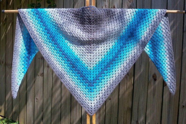 Grandma Throws a Curve A Modified, Arc-Edged Granny Triangle Shawl PDF Pattern, Digital Downloadable Pattern Only image 6