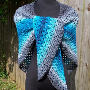 Grandma Throws a Curve A Modified, Arc-Edged Granny Triangle Shawl PDF Pattern, Digital Downloadable Pattern Only image 5