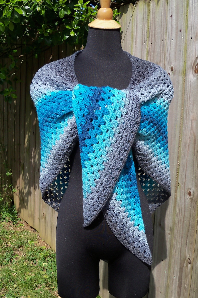 Grandma Throws a Curve A Modified, Arc-Edged Granny Triangle Shawl PDF Pattern, Digital Downloadable Pattern Only image 5