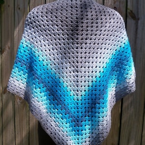 Grandma Throws a Curve A Modified, Arc-Edged Granny Triangle Shawl PDF Pattern, Digital Downloadable Pattern Only image 3