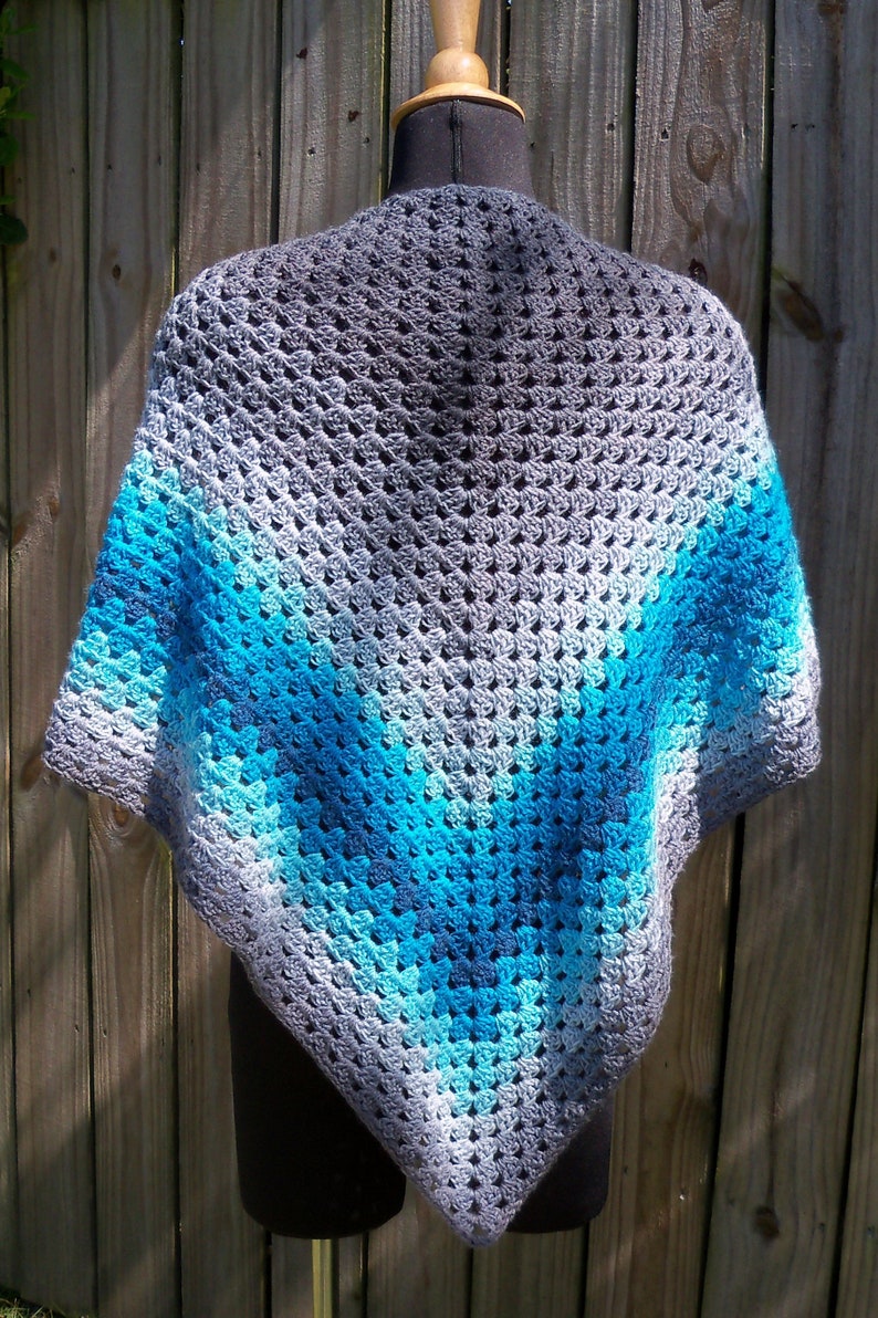 Grandma Throws a Curve A Modified, Arc-Edged Granny Triangle Shawl PDF Pattern, Digital Downloadable Pattern Only image 3