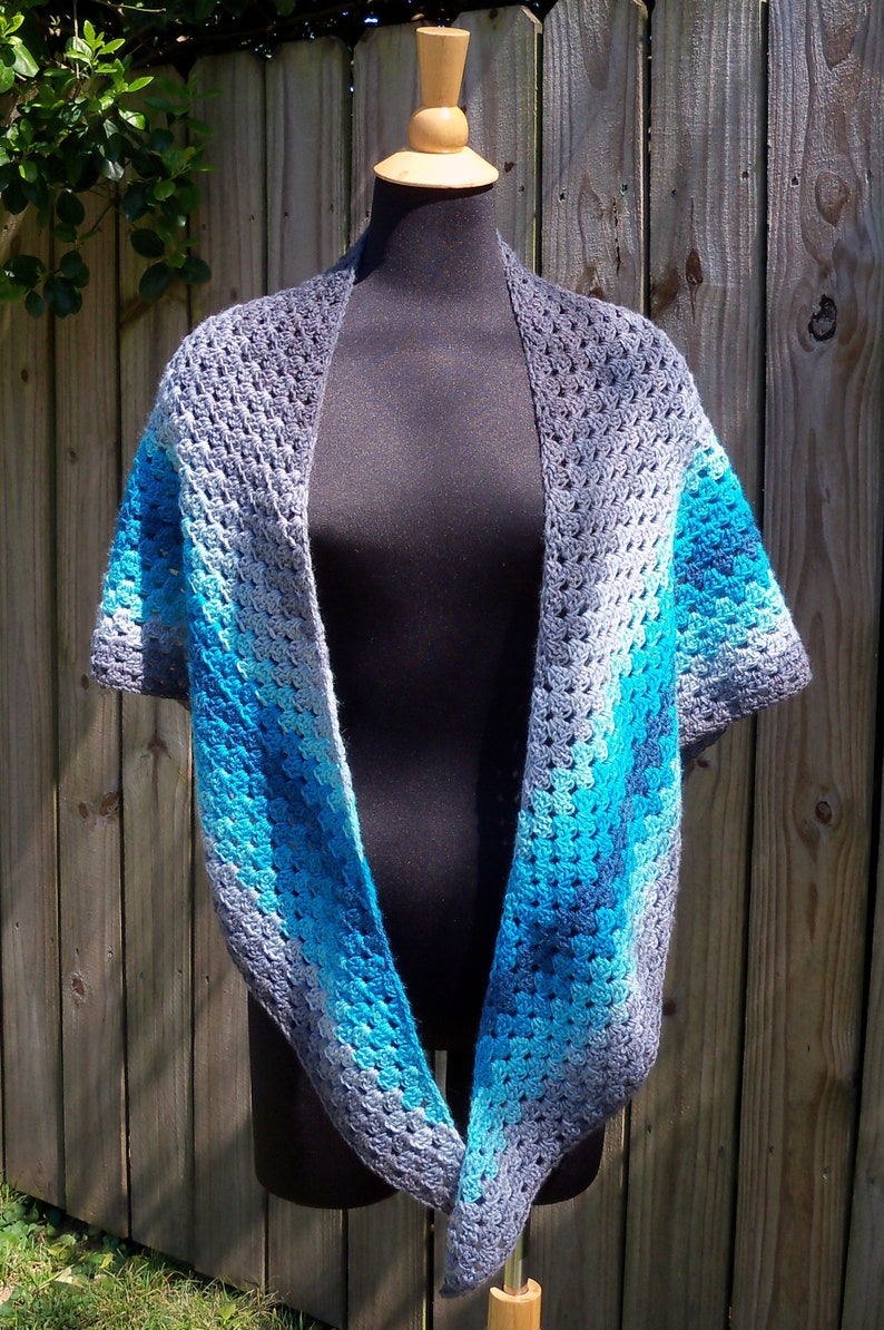 Grandma Throws a Curve A Modified, Arc-Edged Granny Triangle Shawl PDF Pattern, Digital Downloadable Pattern Only image 2