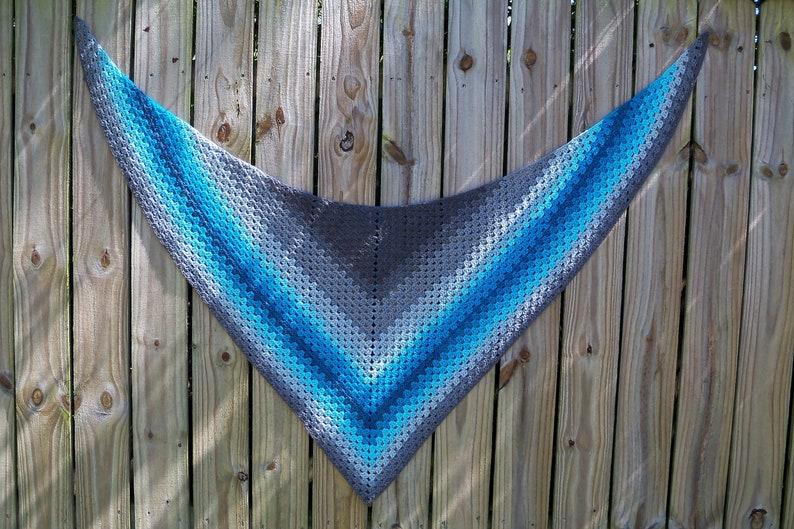 Grandma Throws a Curve A Modified, Arc-Edged Granny Triangle Shawl PDF Pattern, Digital Downloadable Pattern Only image 7