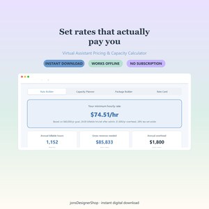 Virtual Assistant Pricing Calculator | Hourly Rate Builder, Capacity Planner, Package Pricing