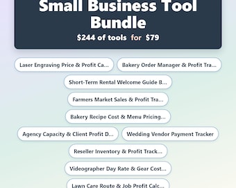 Small Business Tool Bundle, 10 Calculators and Trackers for Makers and Sellers, Profit and Pricing, Works Offline, Instant Download