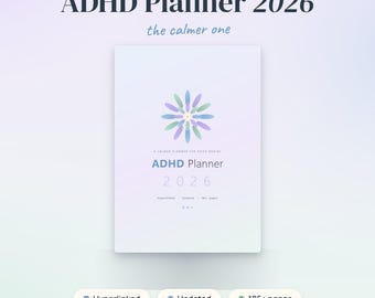 ADHD Planner 2026 | Undated Hyperlinked PDF for Neurodivergent Adults | GoodNotes iPad Planner