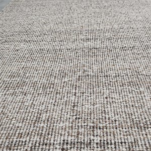 Handwoven Jute Wool Rug, 100% newzealand wool‚ Natural Boho Dhurrie Rug, Rustic Farmhouse Area Rug, Handmade Carpet, Neutral Wool Jute Rug image 9