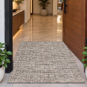 Handwoven Jute Wool Rug, 100% newzealand wool‚ Natural Boho Dhurrie Rug, Rustic Farmhouse Area Rug, Handmade Carpet, Neutral Wool Jute Rug image 10