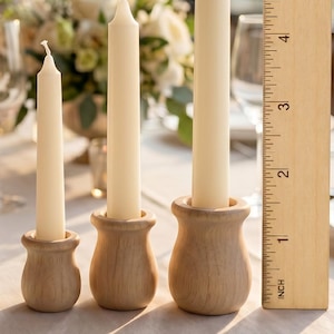 Wood Candle Cups Small Candlestick Holders Wedding and Home Decor Hanukkah Candle Holders House Warming Gift Set of 5 Candle Wedding Decor