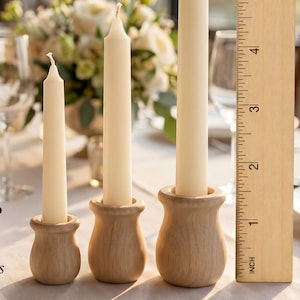 Wood Candle Cups Small Candlestick Holders Wedding and Home Decor Hanukkah Candle Holders House Warming Gift Set of 5 Candle Wedding Decor