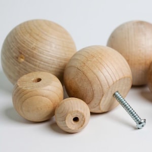 Wood Ball Knobs Doll Heads Dresser Drawer Knobs Furniture Knobs Craft Knobs Ball Knobs Cabinet Knob Dresser Knob Door Knob