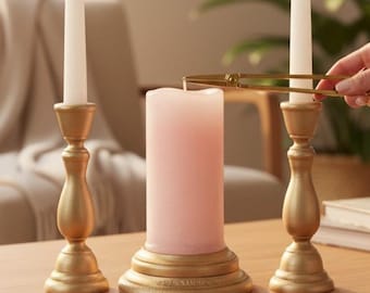 Unity Candlestick Set of 3 Hand Painted Champagne or Natural Wood Wedding Candlestick Holders Unity Candle Holder Set Unity Candle Reception